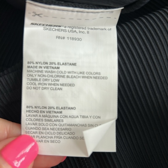 Skechers XL Black Ribbed High waisted Women's Leggings NWOT - Picture 5 of 6